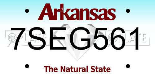 7SEG561 Arkansas License Plate