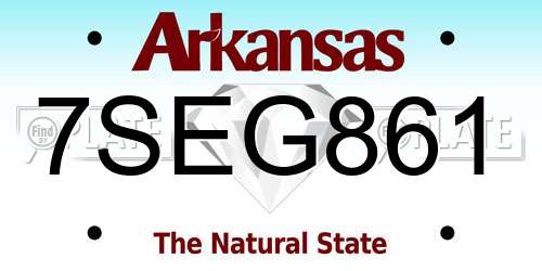7SEG861 Arkansas License Plate