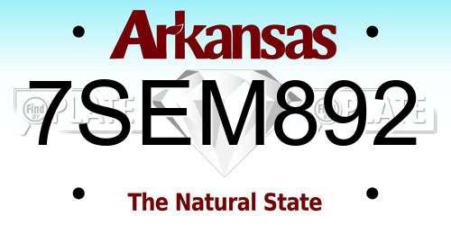 7SEM892 Arkansas License Plate