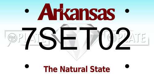7SET02 Arkansas License Plate