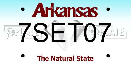 7SET07 Arkansas License Plate