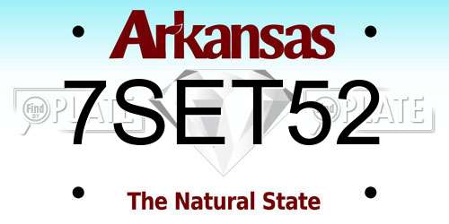7SET52 Arkansas License Plate
