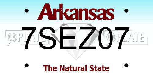 7SEZ07 Arkansas License Plate