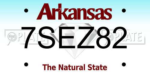 7SEZ82 Arkansas License Plate