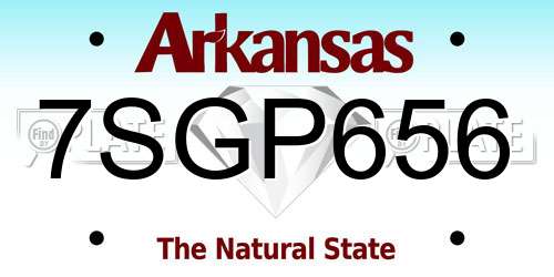 7SGP656 Arkansas License Plate