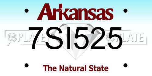 7SI525 Arkansas License Plate