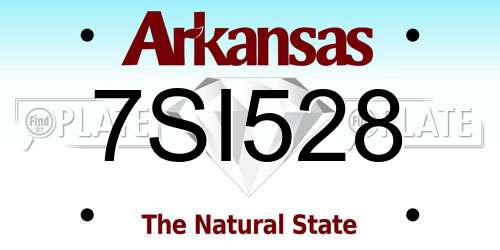 7SI528 Arkansas License Plate