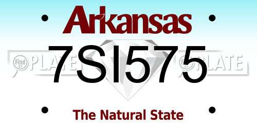 7SI575 Arkansas License Plate