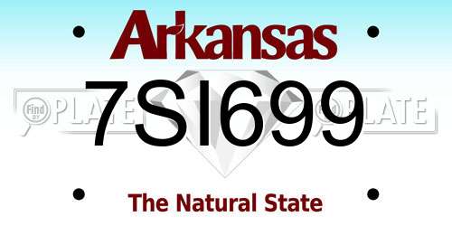 7SI699 Arkansas License Plate