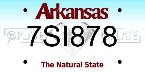 7SI878 Arkansas License Plate