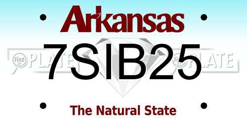 7SIB25 Arkansas License Plate