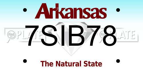 7SIB78 Arkansas License Plate