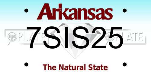 7SIS25 Arkansas License Plate