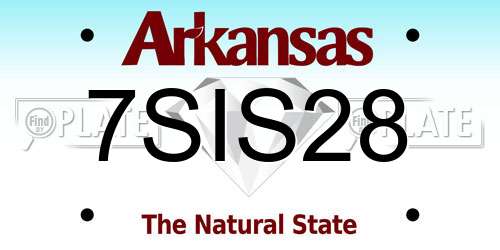 7SIS28 Arkansas License Plate