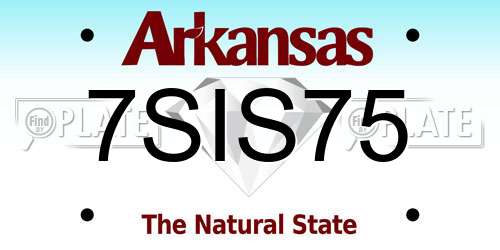 7SIS75 Arkansas License Plate