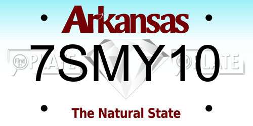 7SMY10 Arkansas License Plate