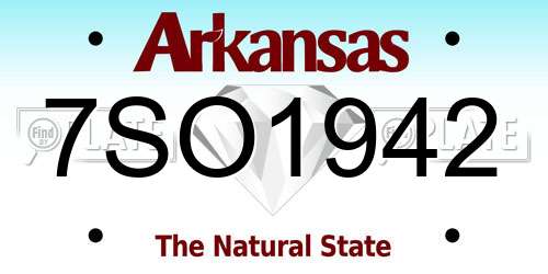 7SO1942 Arkansas License Plate