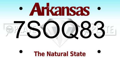 7SOQ83 Arkansas License Plate