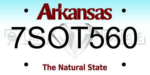 7SOT560 Arkansas License Plate