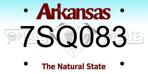 7SQ083 Arkansas License Plate