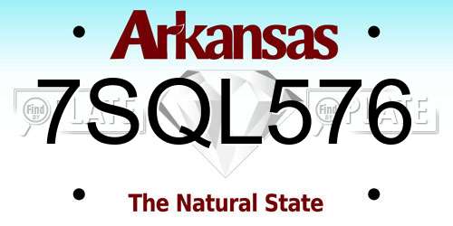 7SQL576 Arkansas License Plate