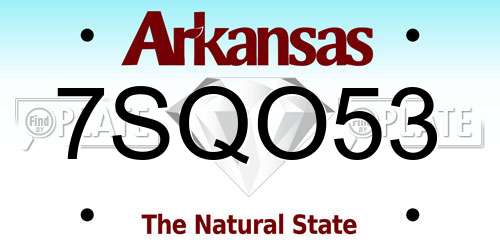 7SQO53 Arkansas License Plate