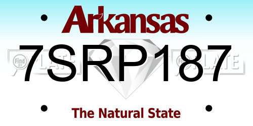 7SRP187 Arkansas License Plate