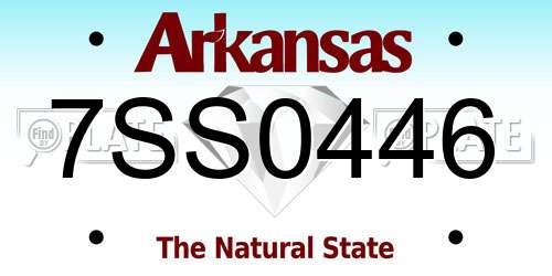 7SS0446 Arkansas License Plate
