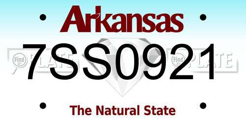 7SS0921 Arkansas License Plate