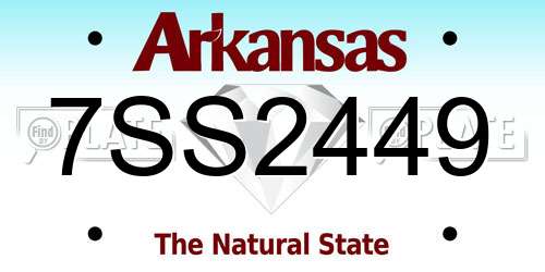 7SS2449 Arkansas License Plate