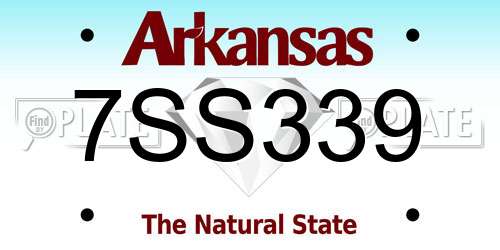 7SS339 Arkansas License Plate