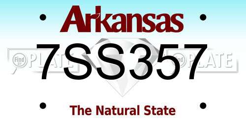 7SS357 Arkansas License Plate