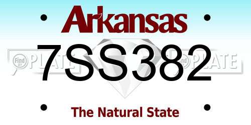 7SS382 Arkansas License Plate