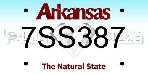 7SS387 Arkansas License Plate