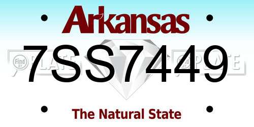 7SS7449 Arkansas License Plate