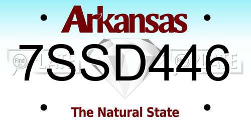 7SSD446 Arkansas License Plate