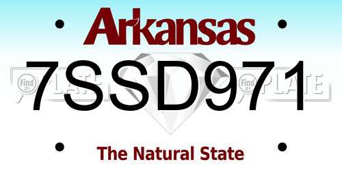 7SSD971 Arkansas License Plate