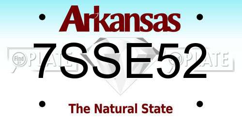 7SSE52 Arkansas License Plate