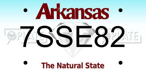 7SSE82 Arkansas License Plate
