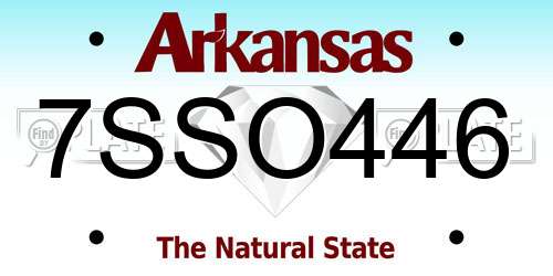 7SSO446 Arkansas License Plate