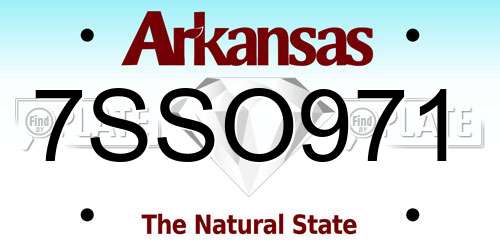 7SSO971 Arkansas License Plate