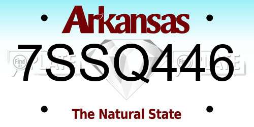7SSQ446 Arkansas License Plate