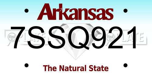 7SSQ921 Arkansas License Plate