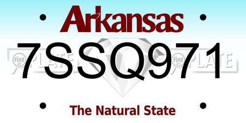 7SSQ971 Arkansas License Plate