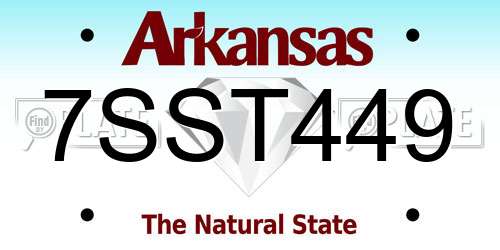 7SST449 Arkansas License Plate