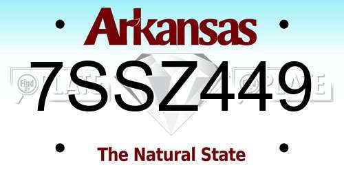 7SSZ449 Arkansas License Plate