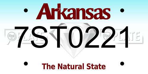 7ST0221 Arkansas License Plate