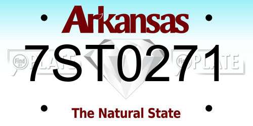 7ST0271 Arkansas License Plate