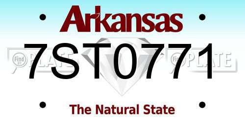 7ST0771 Arkansas License Plate