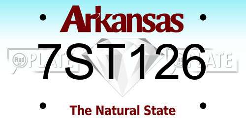 7ST126 Arkansas License Plate